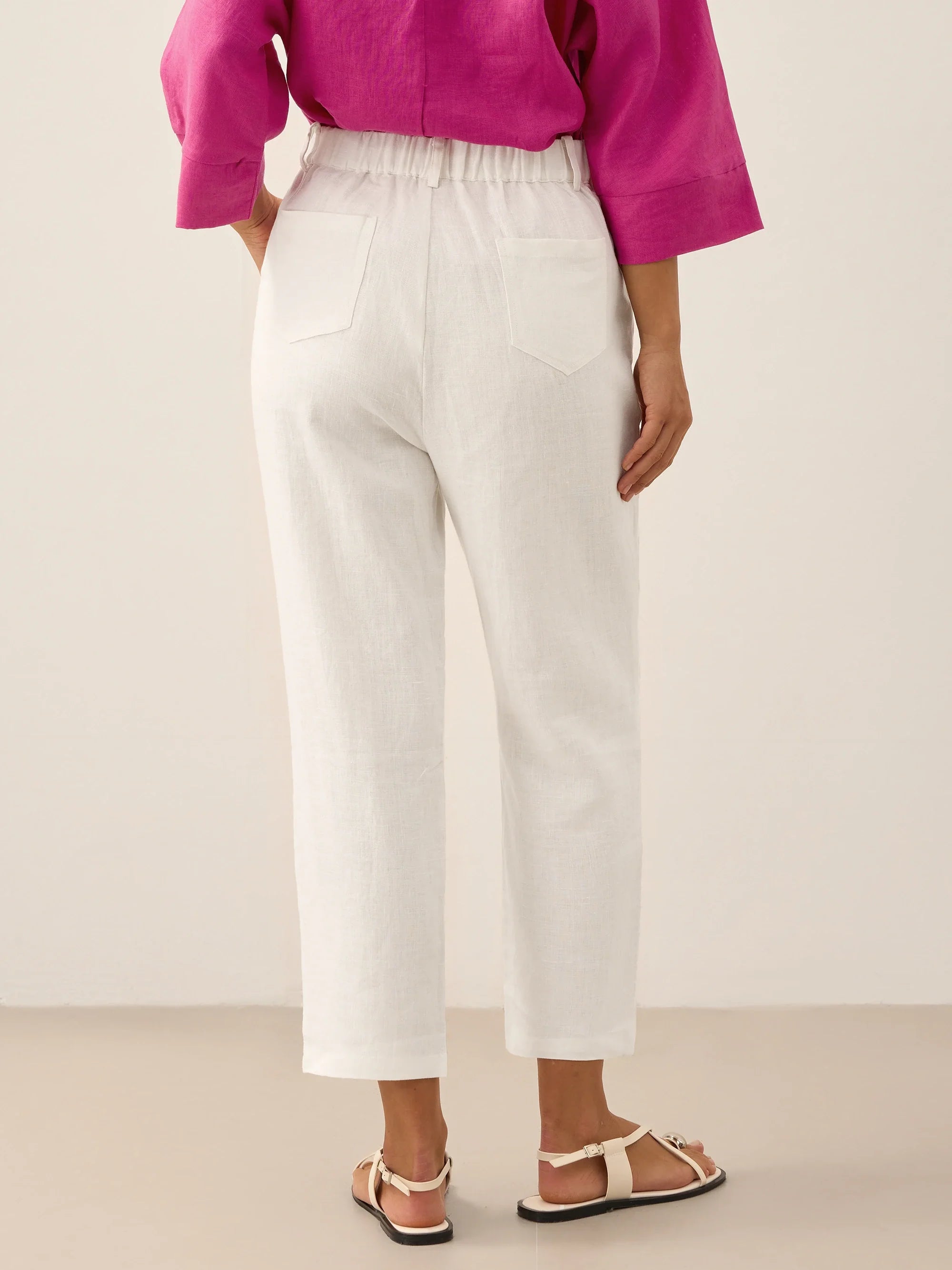 100% Leinen Entspanntes, leichtes Cover-Up-Hosen WINONA