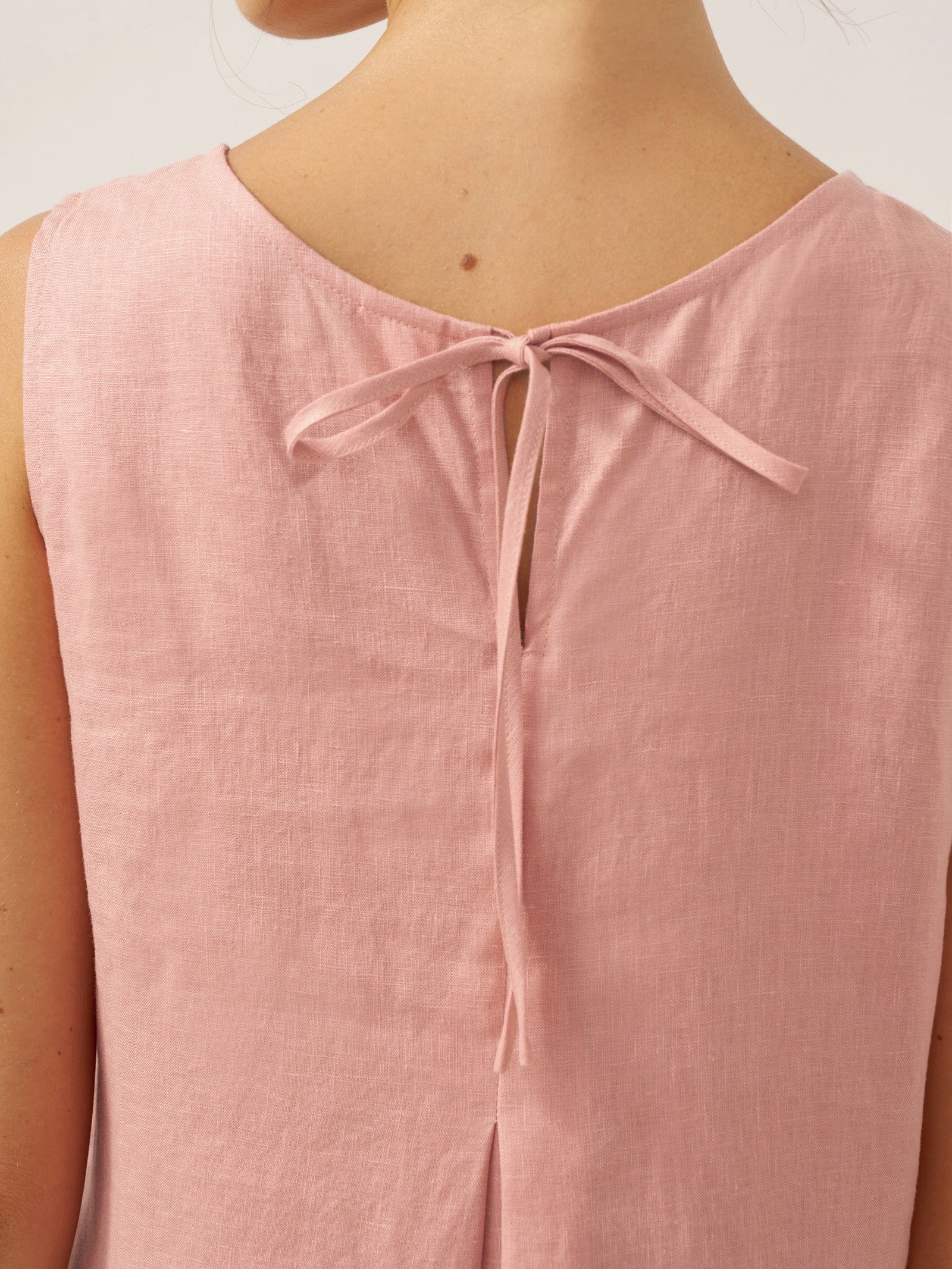 100% Leinen Ärmelloses A-Linien Maxikleid TARA