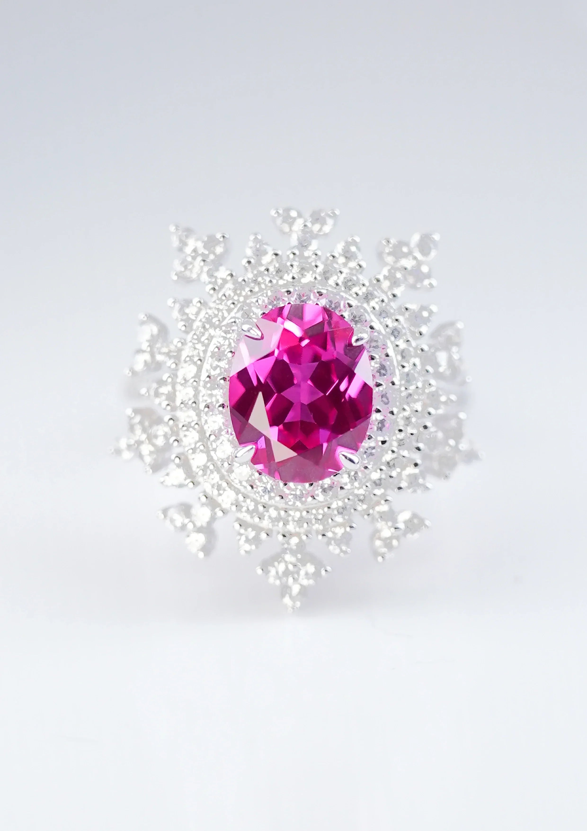 Exquisiter Pink Sapphire Ring - Pink Schneeflocke