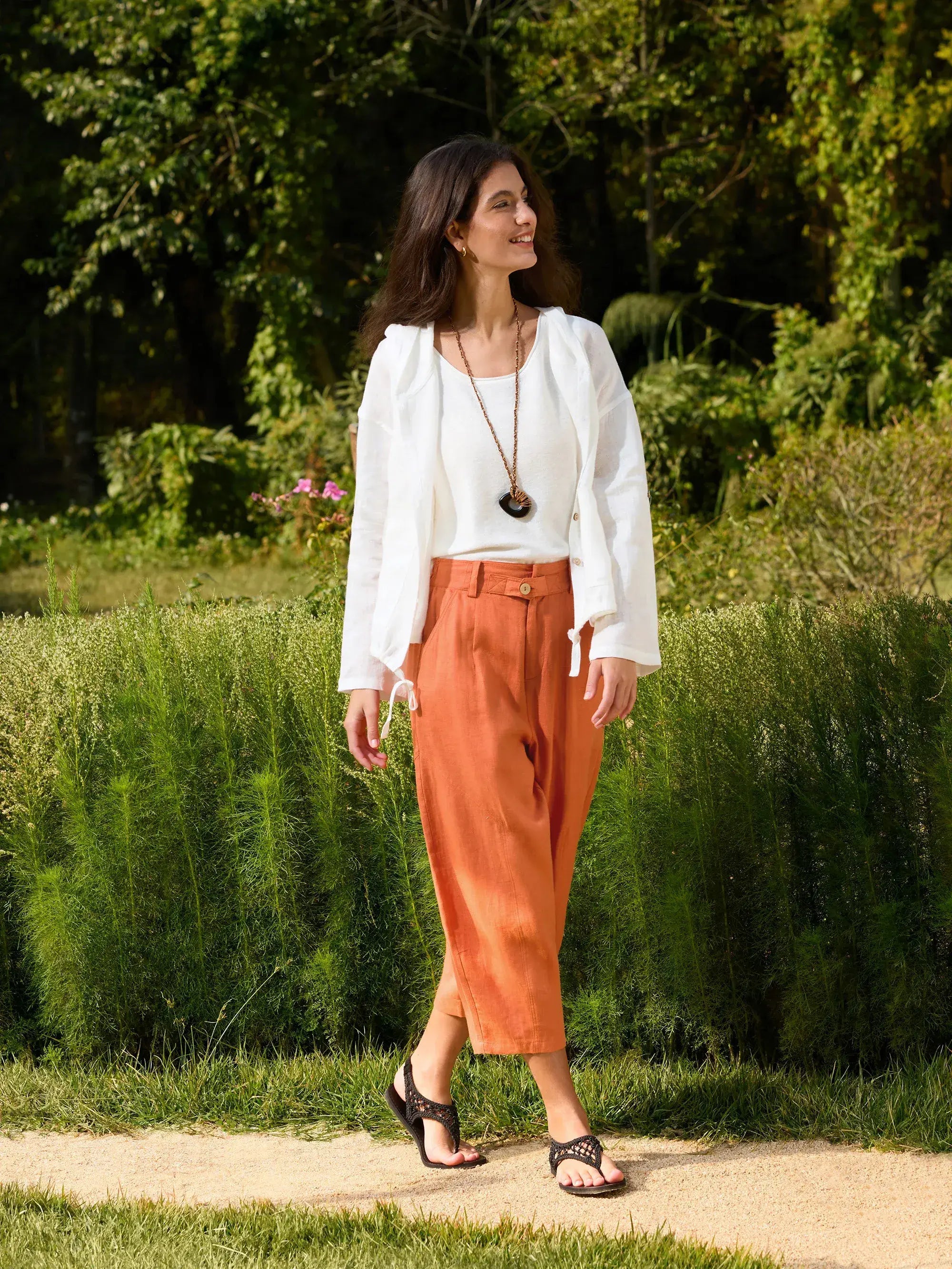 100% Leinen Kapuzen-Sonnenjacke EMMA