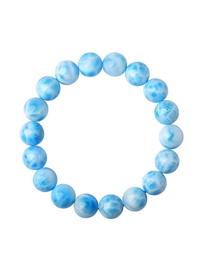 Dominikanisches Larimar-Kristallarmband mit ozeanischen Mustern